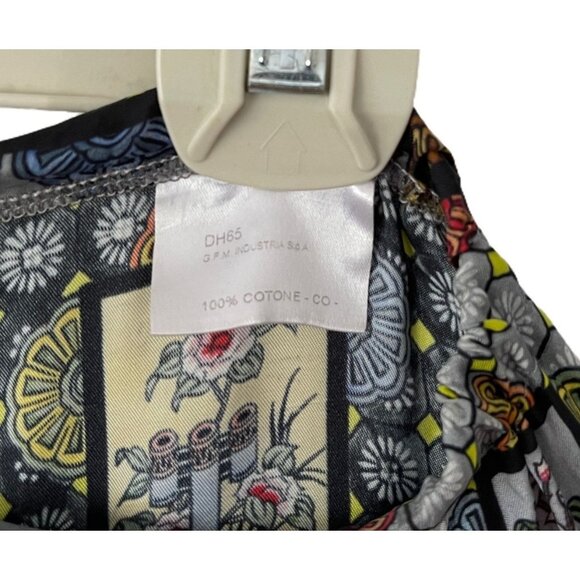 Hache Gray Wide Leg Pants Multicolor Floral Geometric Print Size 42 - Picture 6 of 8